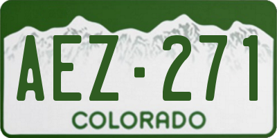 CO license plate AEZ271