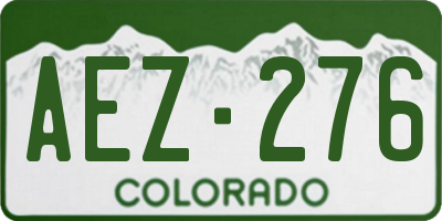 CO license plate AEZ276