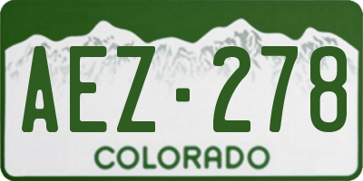 CO license plate AEZ278