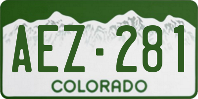 CO license plate AEZ281
