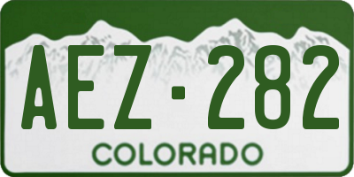 CO license plate AEZ282