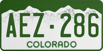 CO license plate AEZ286