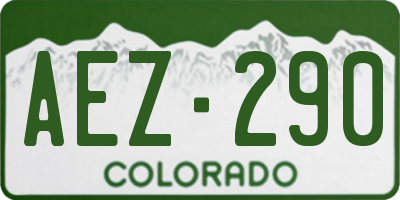 CO license plate AEZ290