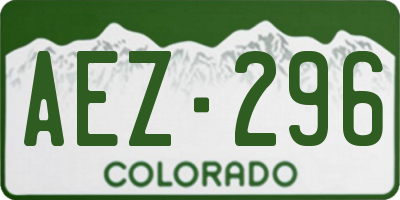 CO license plate AEZ296
