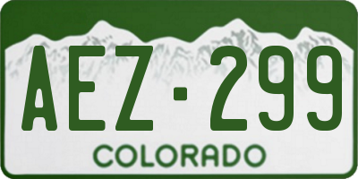 CO license plate AEZ299