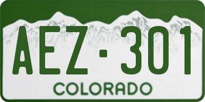 CO license plate AEZ301
