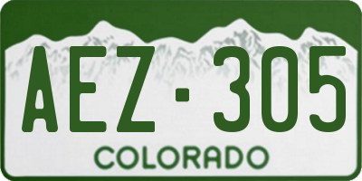 CO license plate AEZ305