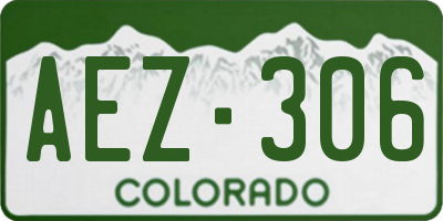 CO license plate AEZ306
