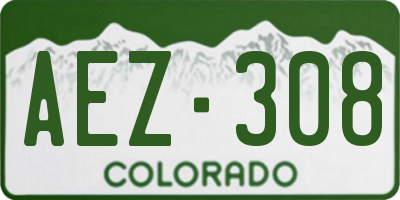 CO license plate AEZ308