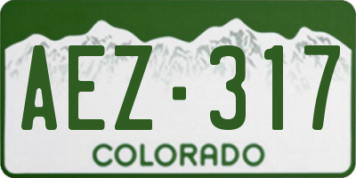 CO license plate AEZ317