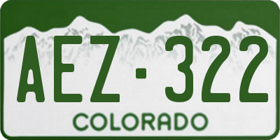 CO license plate AEZ322