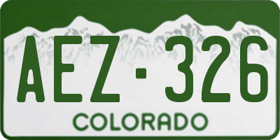 CO license plate AEZ326