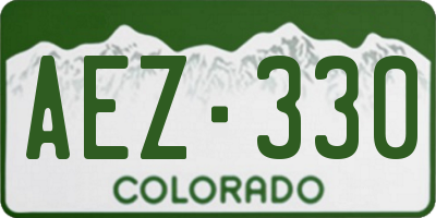 CO license plate AEZ330