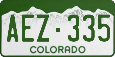 CO license plate AEZ335