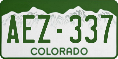 CO license plate AEZ337