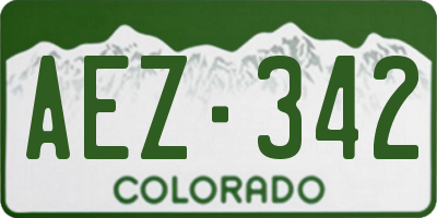 CO license plate AEZ342