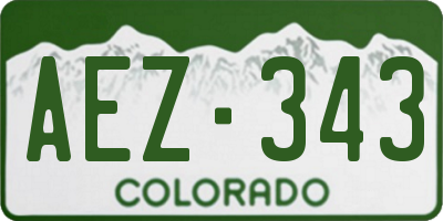 CO license plate AEZ343