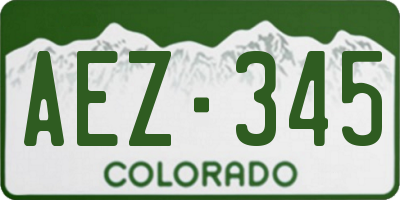 CO license plate AEZ345