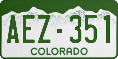 CO license plate AEZ351