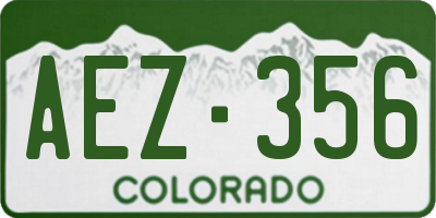 CO license plate AEZ356