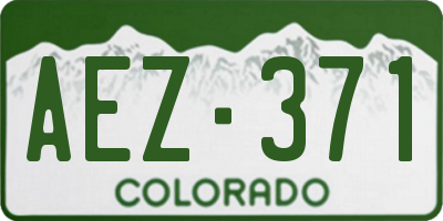 CO license plate AEZ371