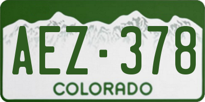 CO license plate AEZ378