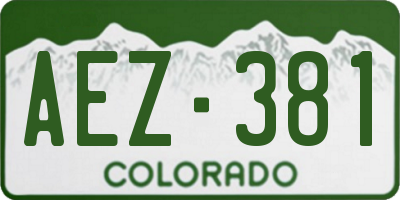 CO license plate AEZ381
