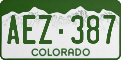 CO license plate AEZ387