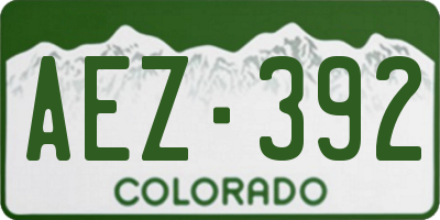 CO license plate AEZ392