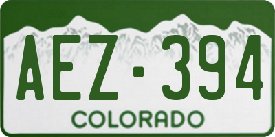 CO license plate AEZ394