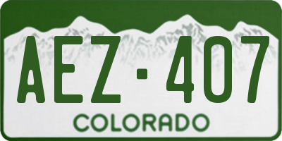 CO license plate AEZ407
