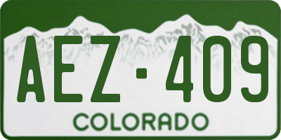 CO license plate AEZ409