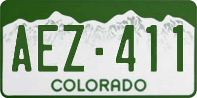 CO license plate AEZ411