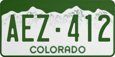 CO license plate AEZ412