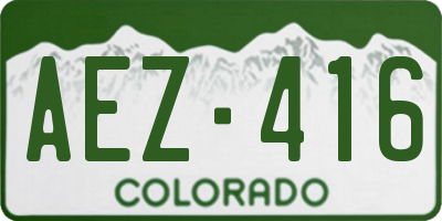 CO license plate AEZ416
