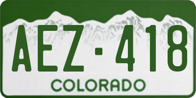 CO license plate AEZ418