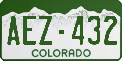 CO license plate AEZ432