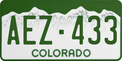 CO license plate AEZ433