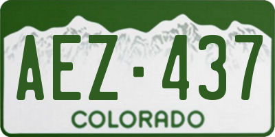 CO license plate AEZ437