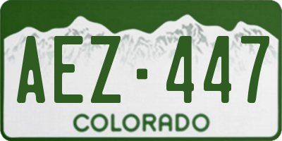 CO license plate AEZ447