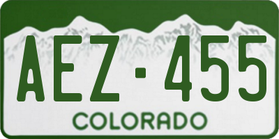 CO license plate AEZ455