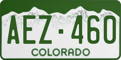 CO license plate AEZ460