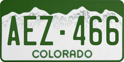 CO license plate AEZ466