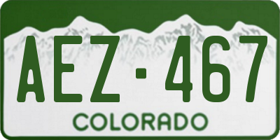 CO license plate AEZ467