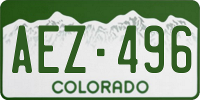 CO license plate AEZ496