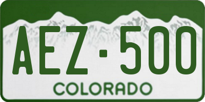 CO license plate AEZ500