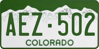 CO license plate AEZ502