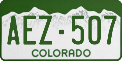 CO license plate AEZ507