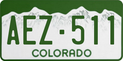 CO license plate AEZ511