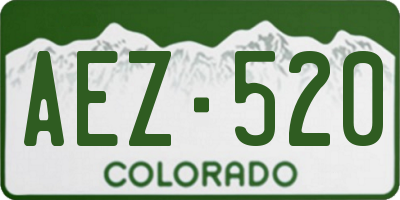 CO license plate AEZ520